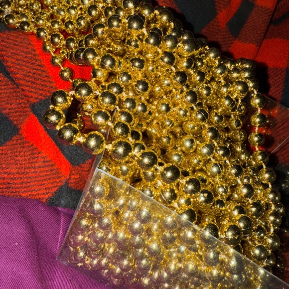 Vintage Dansk Holiday Christmas Gold Bead Garland 1/4" 1 ox 45' Tree Decoration - Picture 5 of 7